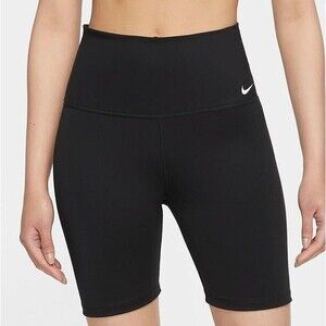 NIKE ONE DRI-FIT TRAINING BIKE WOMEN'S 7 IN HIGH W SHORTS BLACK SZ S#DV9022-NWT